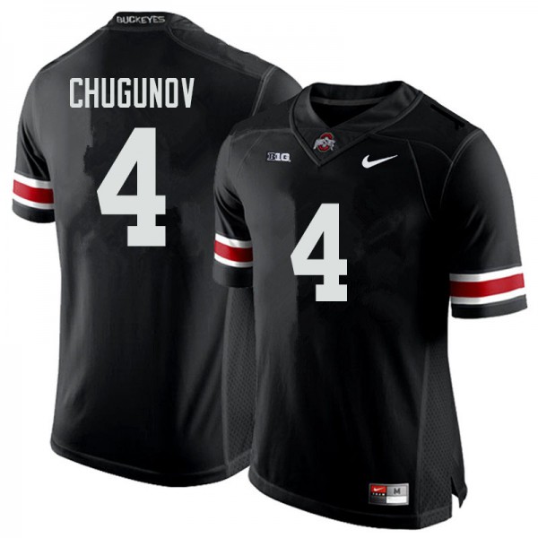 Ohio State Buckeyes #4 Chris Chugunov Men Football Jersey Black OSU10100